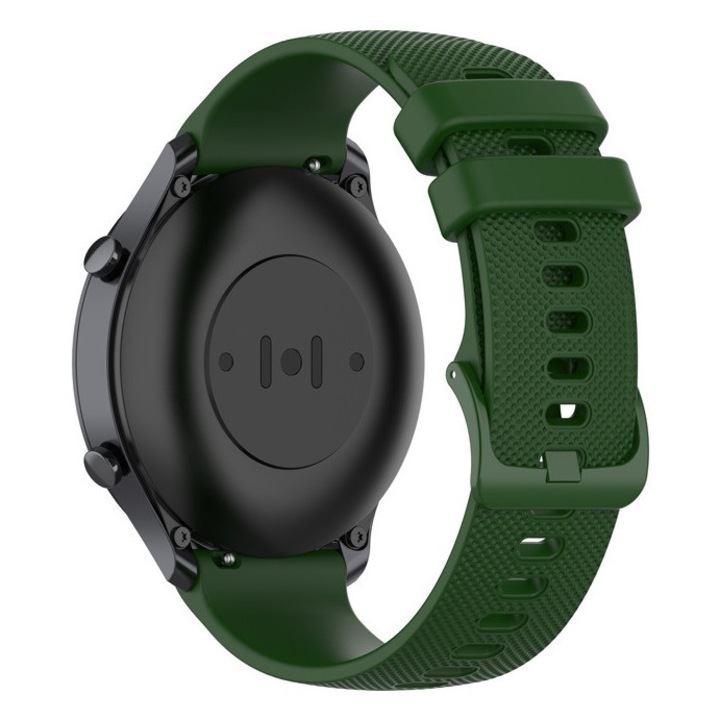 Szíj, kompatibilis 22 mm-es Xiaomi Mi Watch okosóra, szilikonból, zöld, gyorskioldó