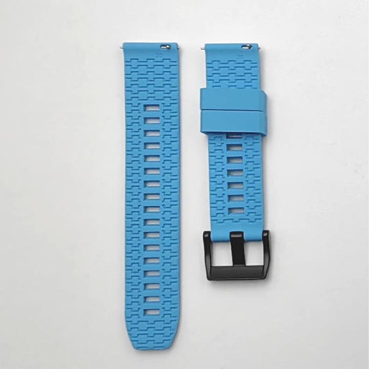 Szilikon gyorskioldó szíj, sima, kompatibilis a Classic Samsung Active / Active 2 / Galaxy Watch / Huawei Watch GT2 42mm / Amazfit BIP GTS / GTR gts mini készülékekkel, szélesség 20 mm, világoskék