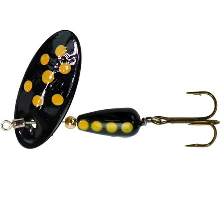 Въртяща блесна Panther Martin, InLine Swivel Spotted, No.4, 4.1 г, Black, За риболов на Пъстърва, Уклей, Костур