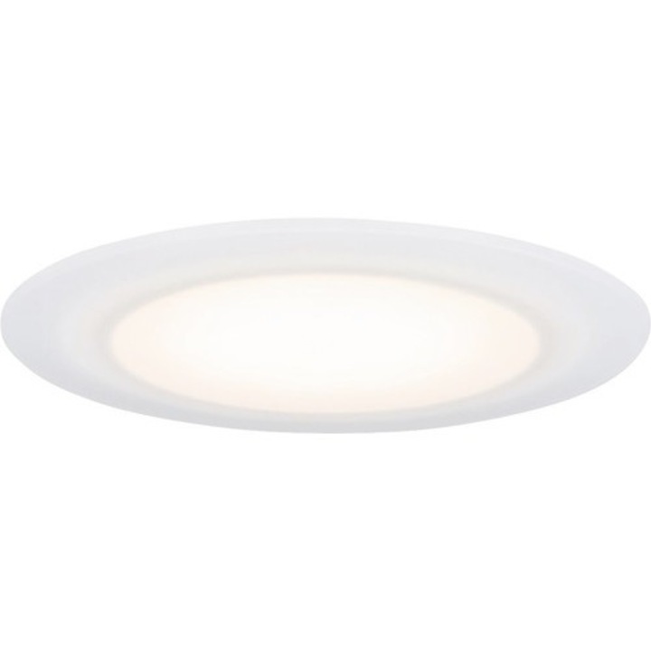 Spot incastrabil fix cu LED integrat Suon 6,5W 480 lumeni IP44, 2700K variabil, Ø90 mm, alb satinat