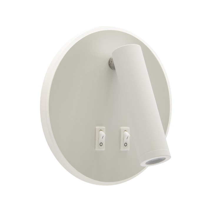 LED éjjeli lámpa, kerek, spot típusú, fehér, 6 W + 3 W - 2 fényforrás, 720 lumen/370 lumen, semleges fény-4000k