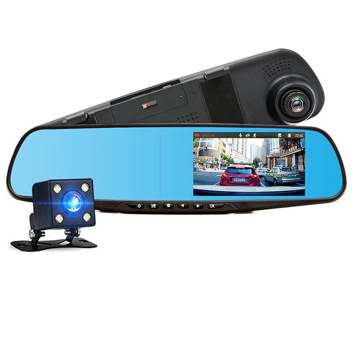 Oglinda retrovizoare cu camera fata si marsarier Dalys®, FULL HD 1080p, foto, video