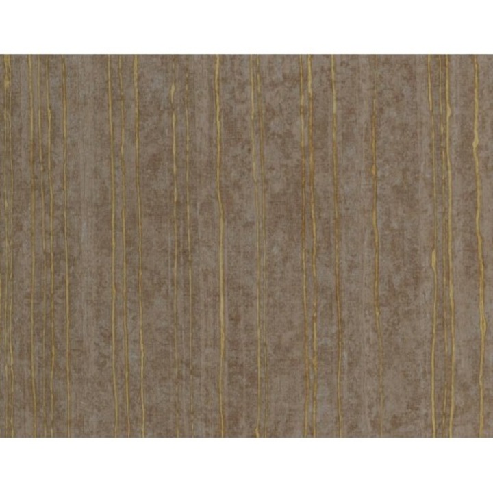 Tapet decorativ, model cu dungi aurii pe fond maro 57718 Le Sete di Como 10.05m x 1.06m