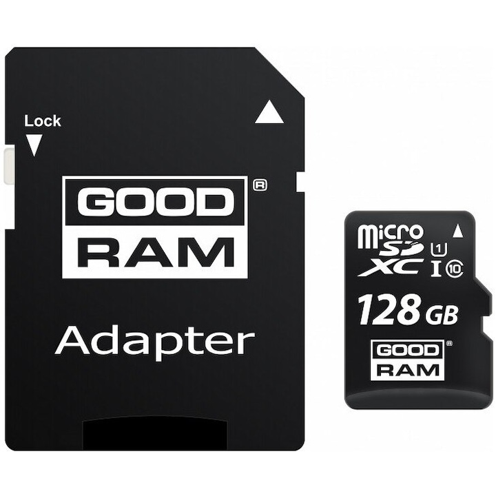 Goodram C10 карта с памет, MicroSD, включен SD адаптер, за мобилно оборудване, Premium, 128GB