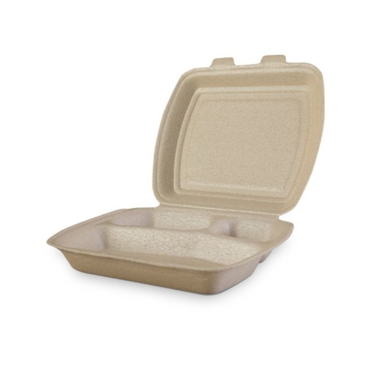 Caserole PP 3 comp cu capac MB3 100buc, Practic Online