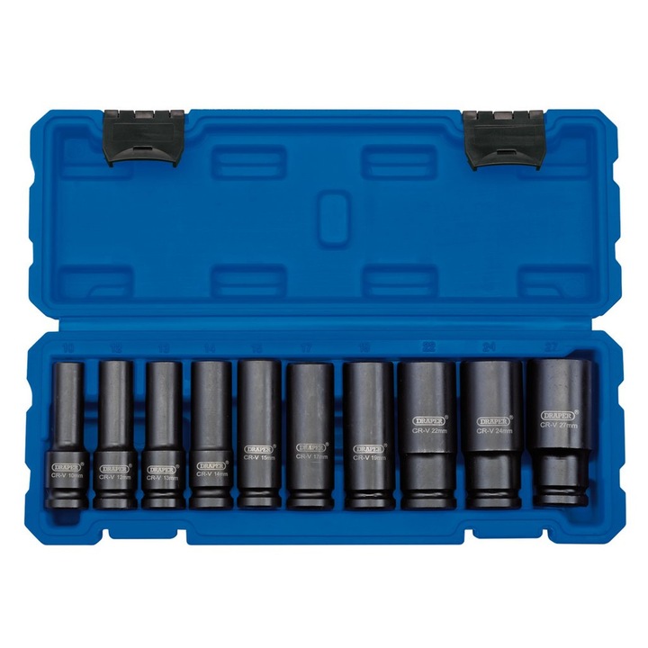 Set 10 Chei Tubulare Adanci Impact, Cu Patrat De Antrenare 1/2" - Draper