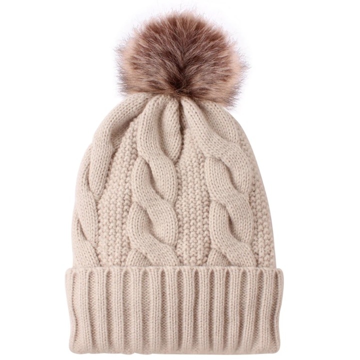 Caciula Merry dama, IZMAEL, Lana/Poliester, Bej