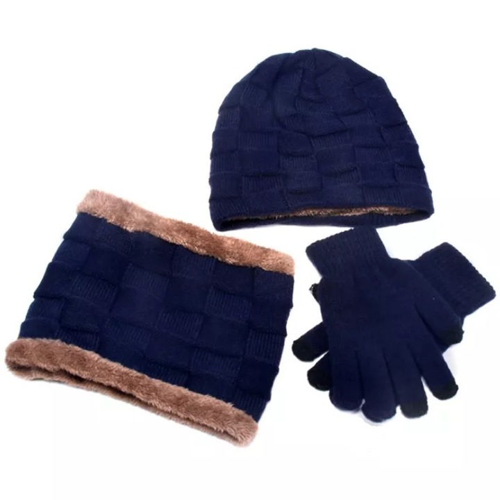 Téli szett férfiaknak, IZMAEL, Akril, Univerzális, Sötétkék