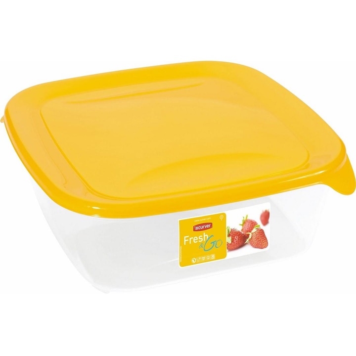 Recipient pentru alimente Curver, 1.7 L, Galben/Transparent