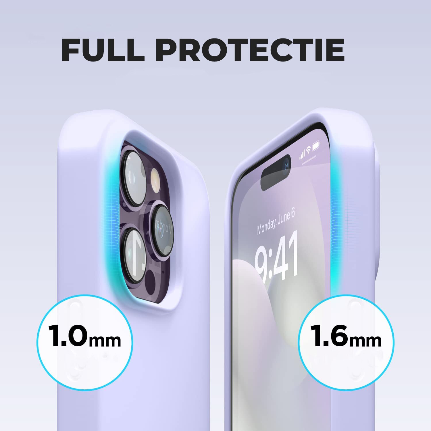 Husa Daden® Soft Silicone compatibila cu iPhone 14 Pro, Interior din Microfibra, Protectie sporita, Mov