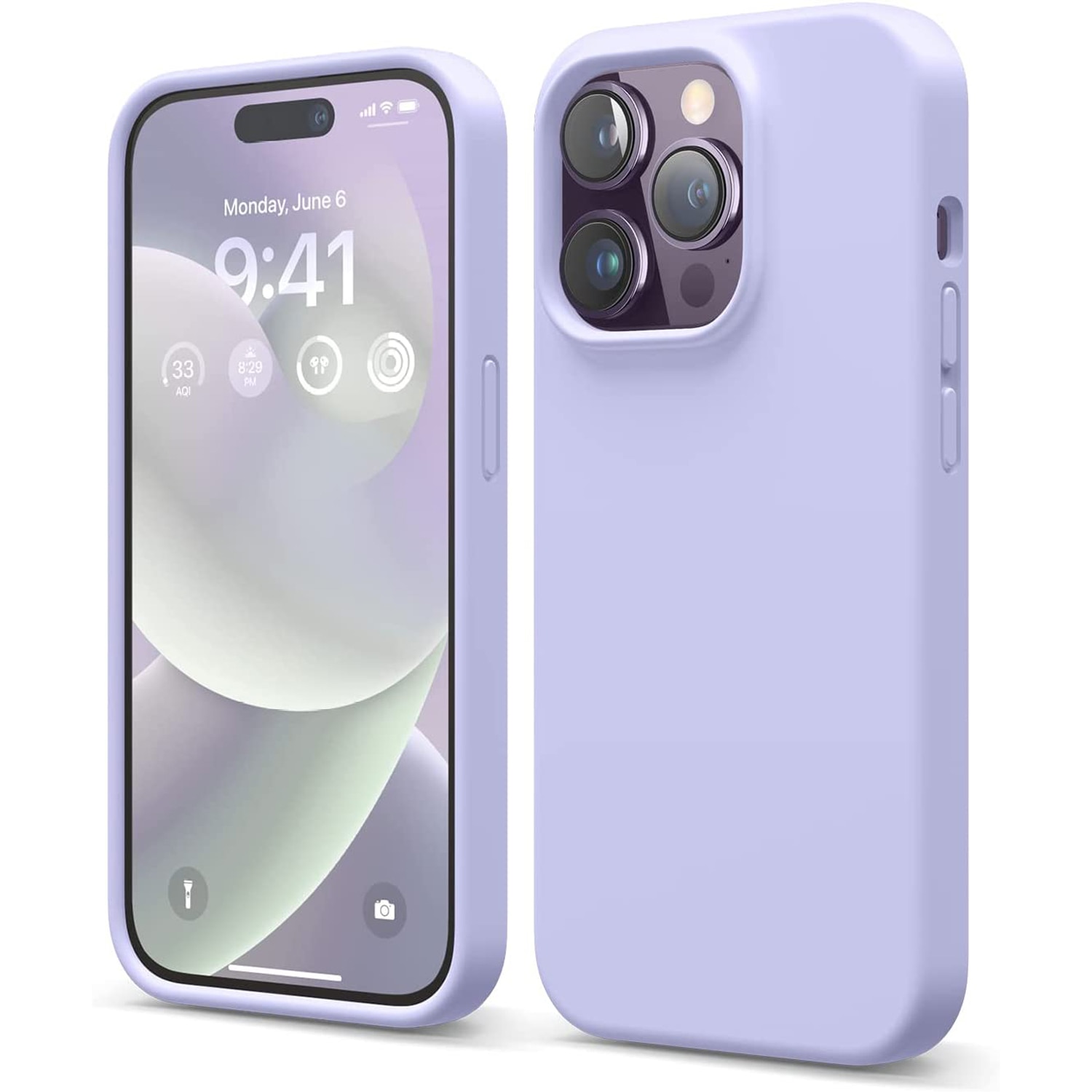 Husa Daden® Soft Silicone compatibila cu iPhone 14 Pro, Interior din Microfibra, Protectie sporita, Mov