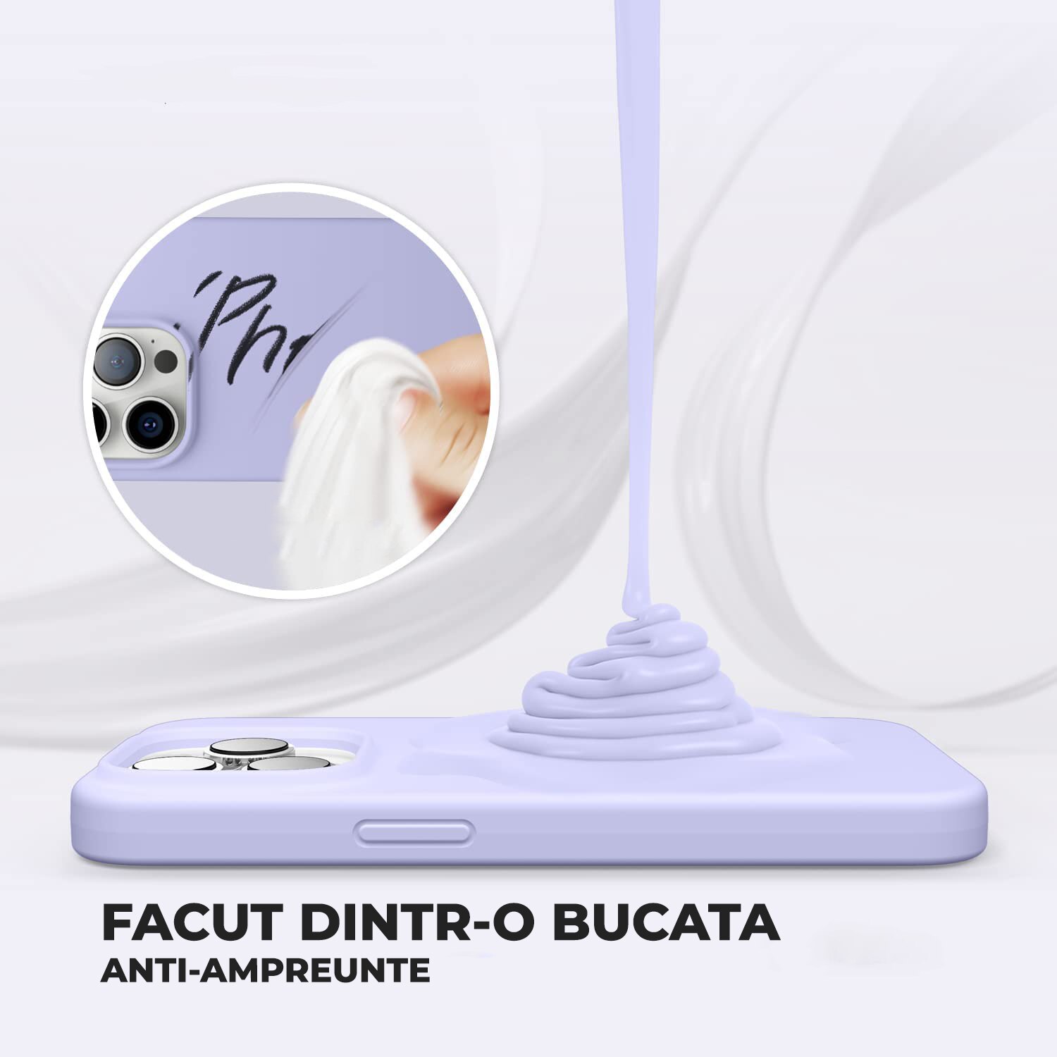Husa Daden® Soft Silicone compatibila cu iPhone 14 Pro, Interior din Microfibra, Protectie sporita, Mov