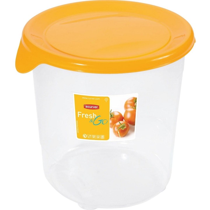 Recipient pentru alimente Curver, 1 L, Galben/Transparent