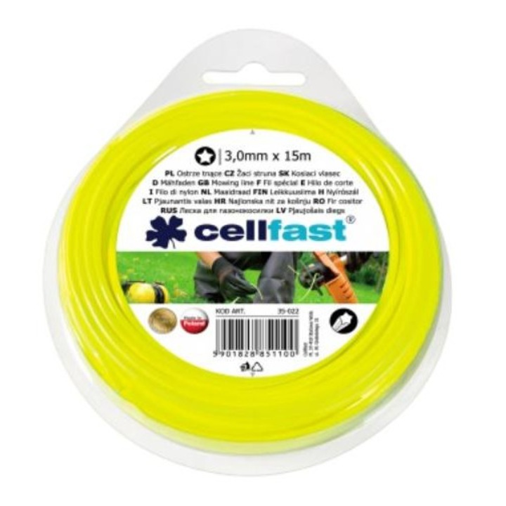 Cellfast STANDARD Damil Fűkaszákhoz - Csillag Profil, 3,0 mm x 15 m