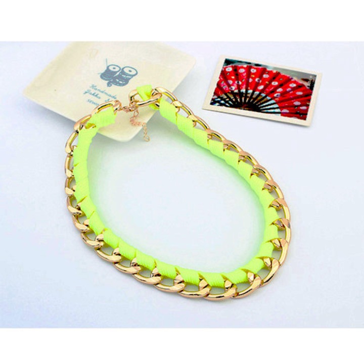 Colier Statement Babe Galben-Verzui