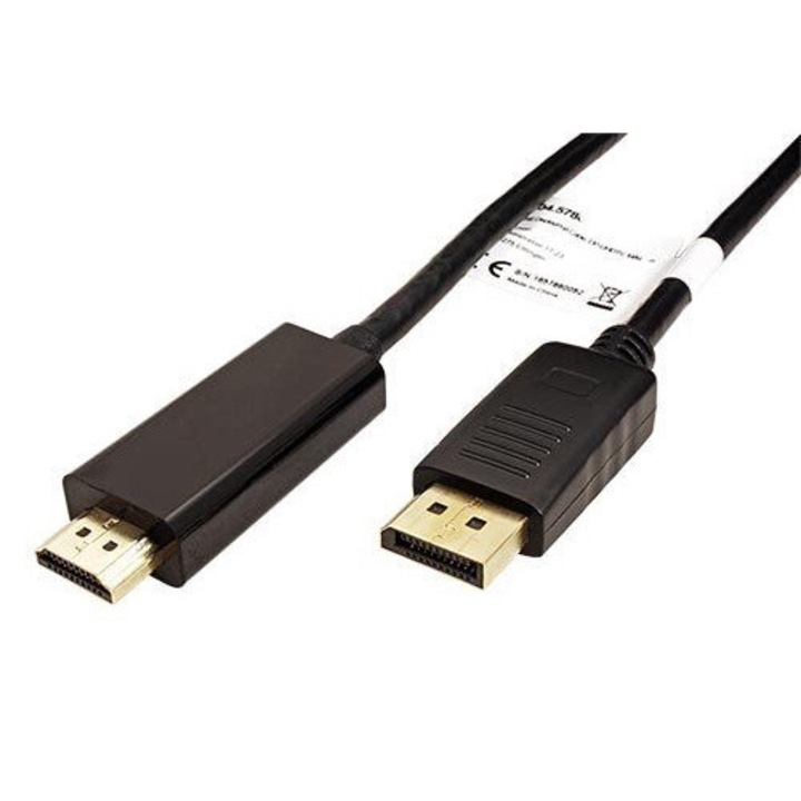 Cablu DisplayPort tata - HDMI tata, 3 m, Negru