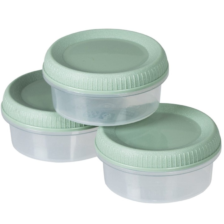 Set 3 recipiente pentru alimente Keter, Transparent/Verde