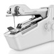 Mini Masina De Cusut Portabila, Compatibila Cu Multe Tipuri de Materiale Textile, Ideala Pentru Haine, Draperii, Perdele, Functionare Pe Baterii, Usor De Folosit, Alba