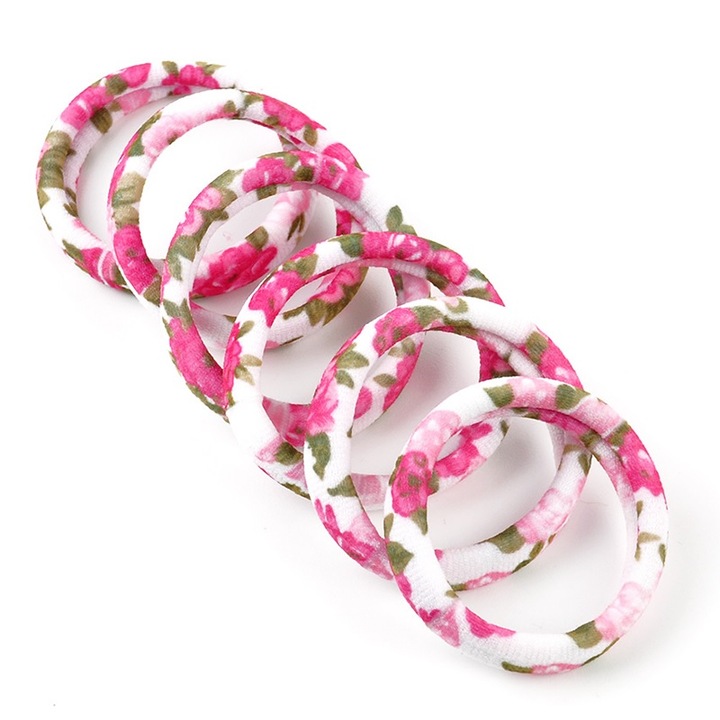 6 db-os hajgumi készlet, IZMAEL, Textil, Multicolor