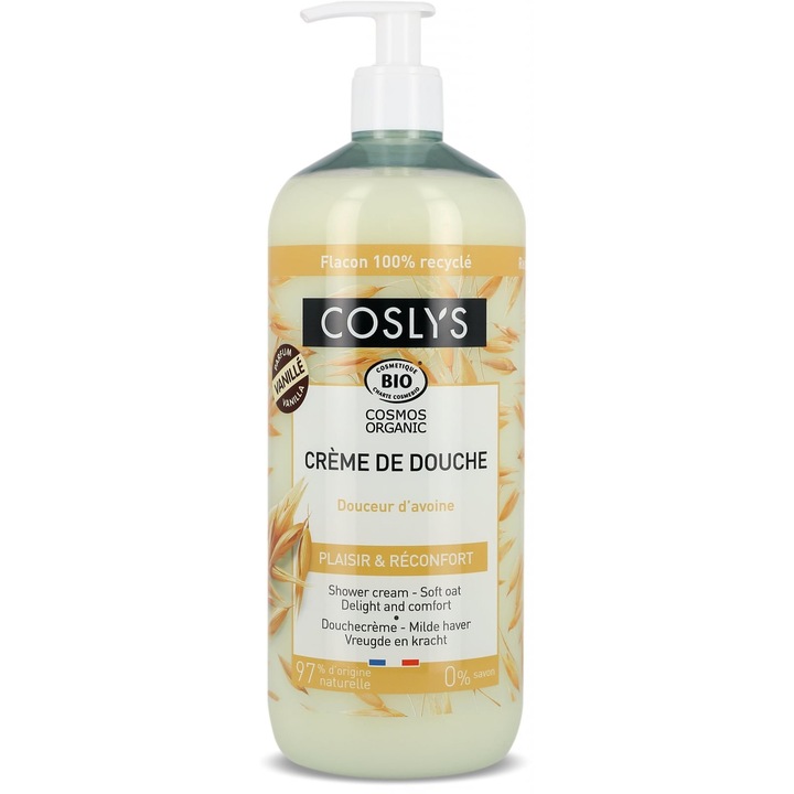 BIO hidratáló tusfürdő, pH semleges, Coslys zabkivonattal, 1000 ml