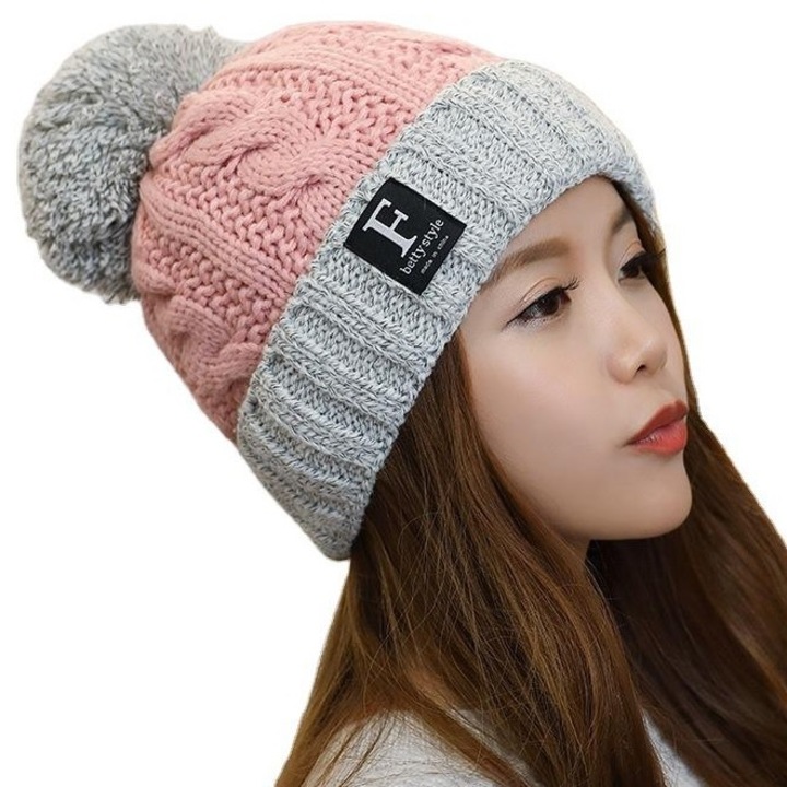 Caciula dama, Izmael, Acril, Roz/Gri