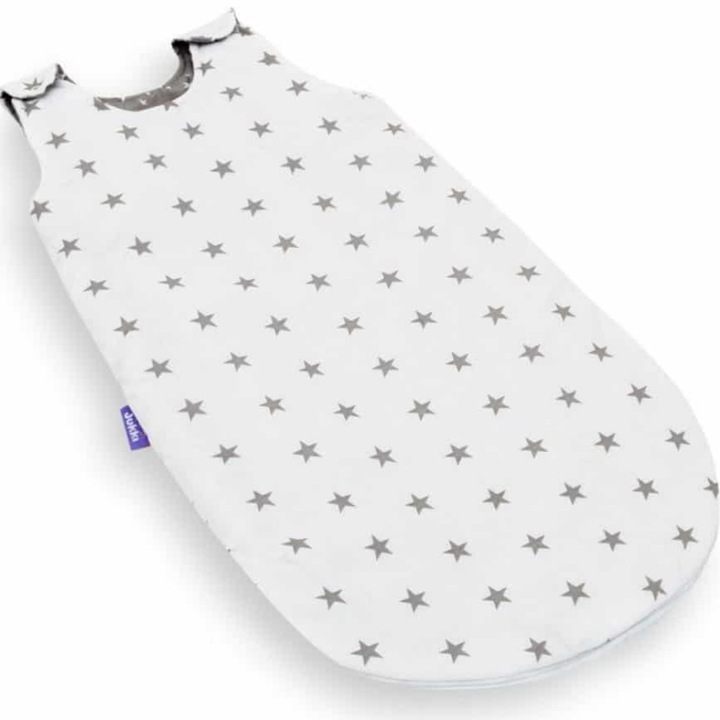Sac de dormit Jukki, Bumbac, 55x95cm, 6-24 luni, Alb/Gri