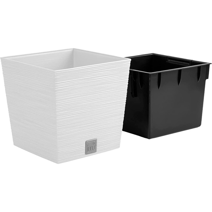 Dekoratív edény Prosperplast Furu Square Low DFS240-S449 - fehér