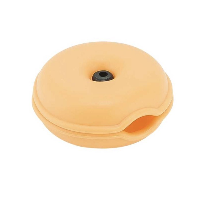 Organizator din cauciuc pentru cabluri, diametru 7 cm, Orange