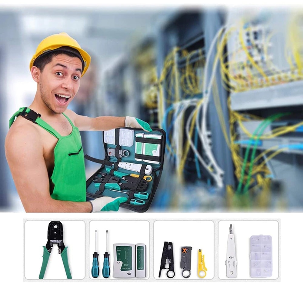 Професионален тестер за LAN мрежа, Malatec, UTP FTP, клещи за кримпване ...