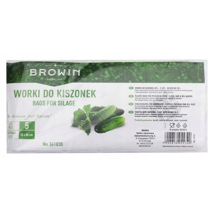 Saci pentru siloz, Browin, 5 buc, 30 l