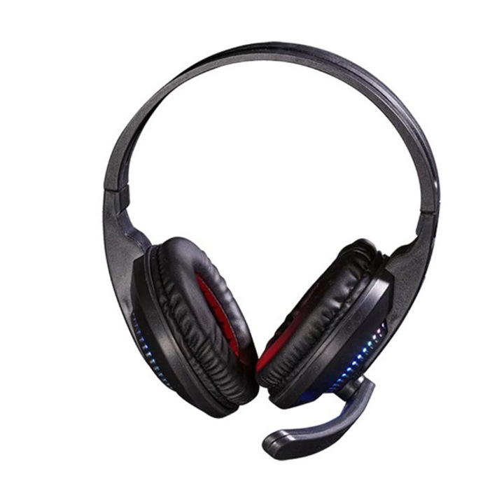 Casti Gaming cu Fir Denver GHS-101 Microfon Iluminare LED Negru