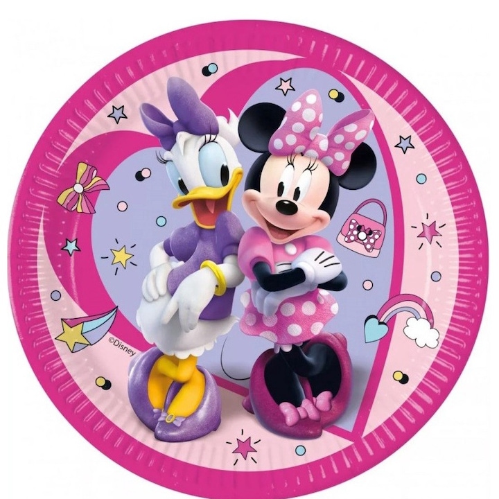 Set 8 Farfurii Minnie Mouse Pentru Petrecere, 23cm, Multicolor