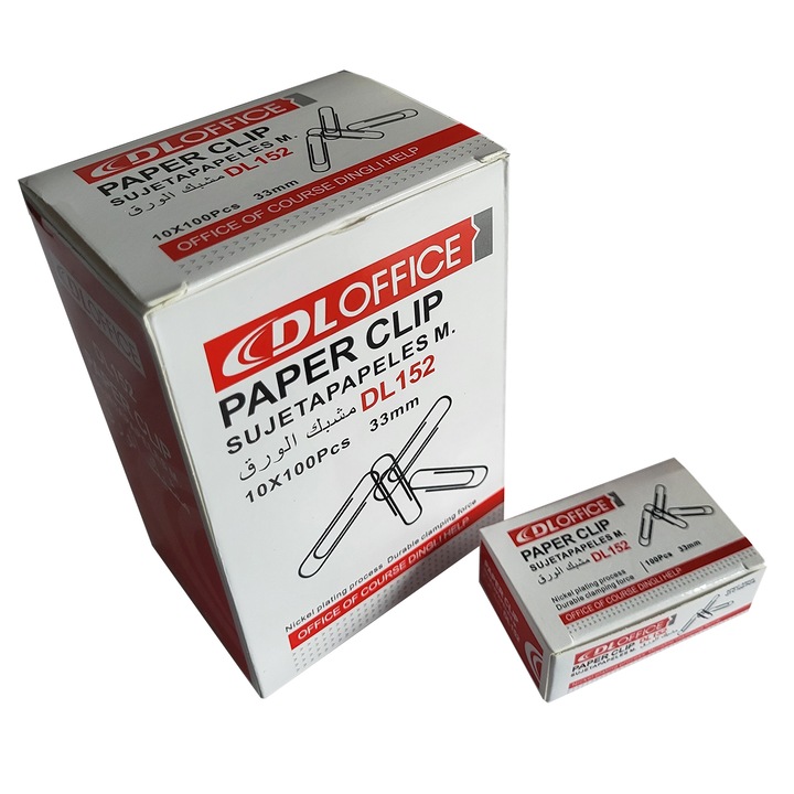 Agrafe metalice 33 mm, 100 bucati/cutie, set de 10 cutii