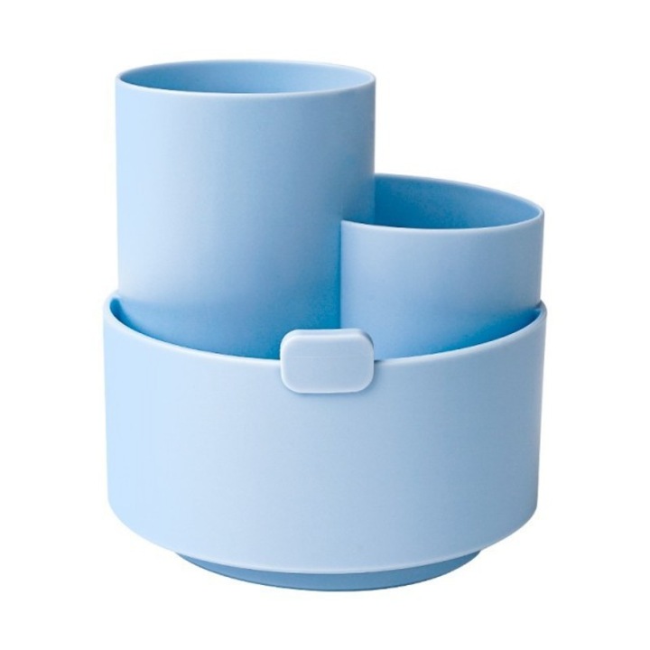 Organizator pentru birou, WEPZSXO, Plastic, Rotativ, Albastru