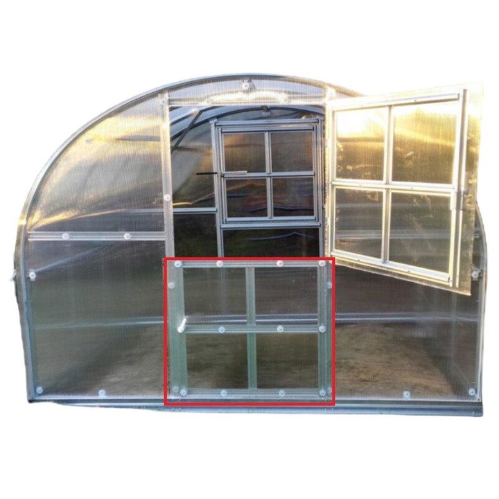 Usa suplimentara pentru sere, KLASIKA, Metal, 100x100 cm, Gri metalizat