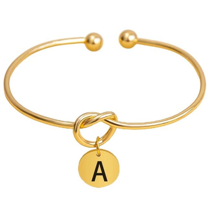 Női karkötő, Izmael, A betű, Rozsdamentes acél, Arany