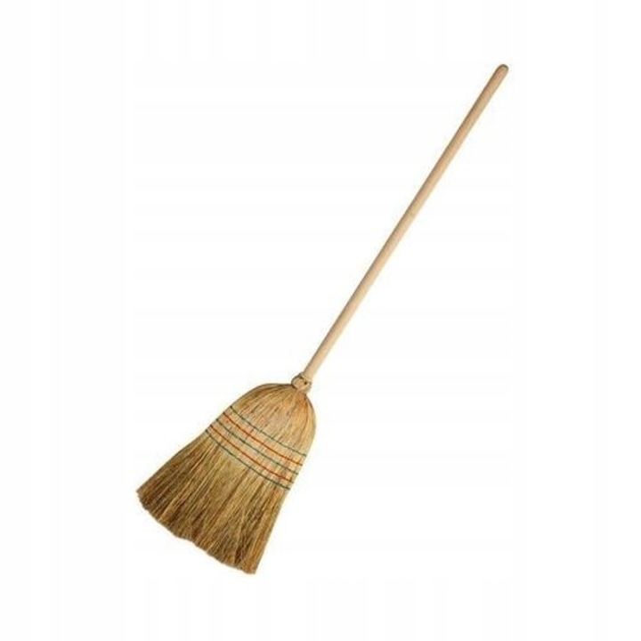 Метла от сорго, Слама/Дърво, 700 гр., 150 см., Натурална