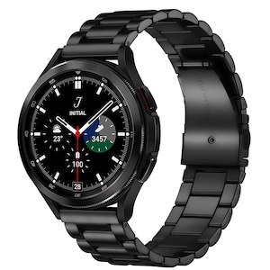 Curea smartwatch, Matcheasy, Inox, Pentru Samsung Galaxy Watch 5/4/6 40mm 44mm/ 5 Pro 45mm/ 4 /6 Classic 42mm 46mm 43mm 47mm Negru-Glossy
