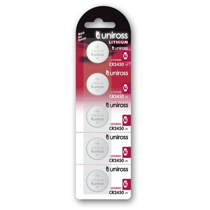 Uniross SP5 CR2450 3V lithium gombelem, 5db/bliszter