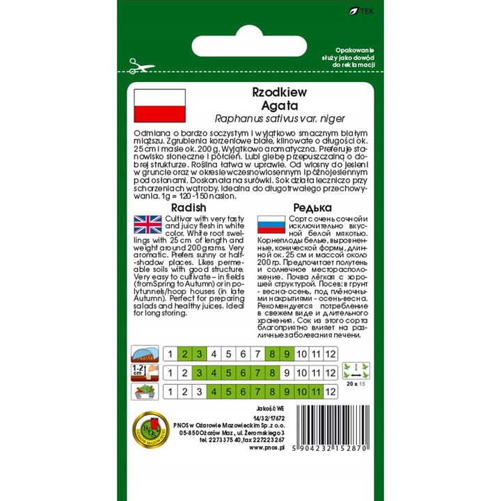 Seminte ridichi, Pnos, 5 g