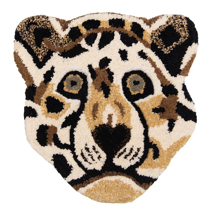 Covoras multicolor lana Tigru 35x35x2 cm