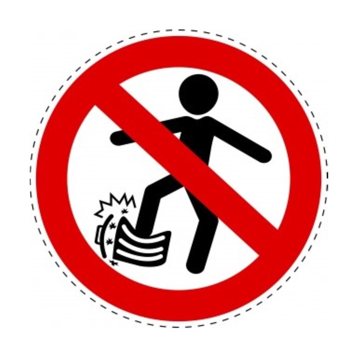 Sticker decorativ, Indicator de Restrictie - Vandalismul Interzis, circumferinta 10 cm