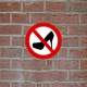 Sticker decorativ, Indicator de Restrictie - Incaltamintea cu Toc Inalt Interzisa, circumferinta 10 cm