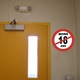 Sticker decorativ, Indicator de Restrictie - Interzis Sub 18 Ani, circumferinta 10 cm