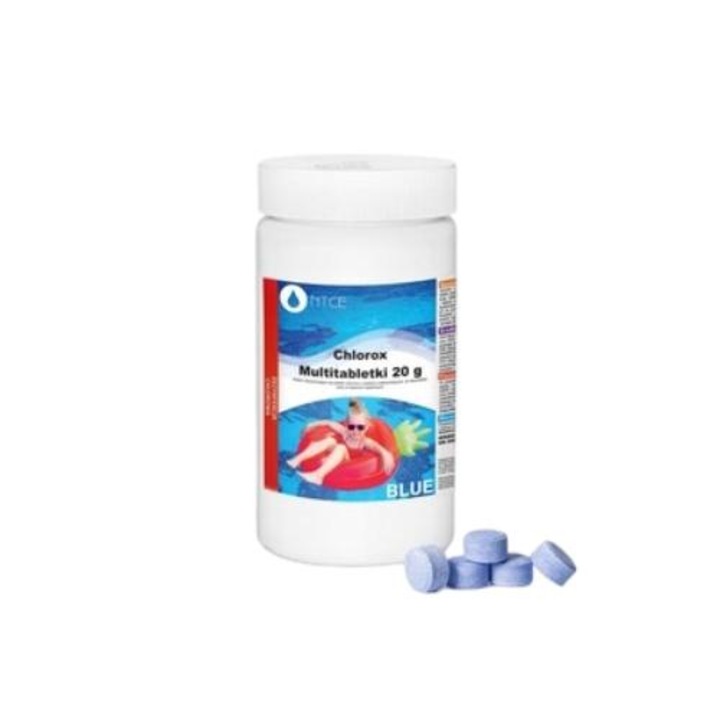 Tablete clor dezinfectare piscina Chlorox, Ntce, Albastru, 20 g