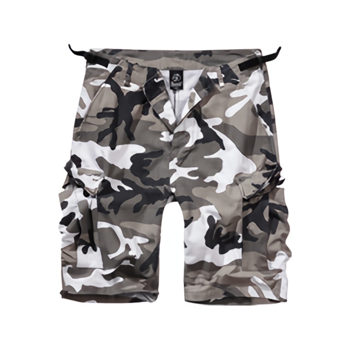 Pantaloni scurti barbati, Brandit, Bumbac, Multicolor, Gri grafit | Alb