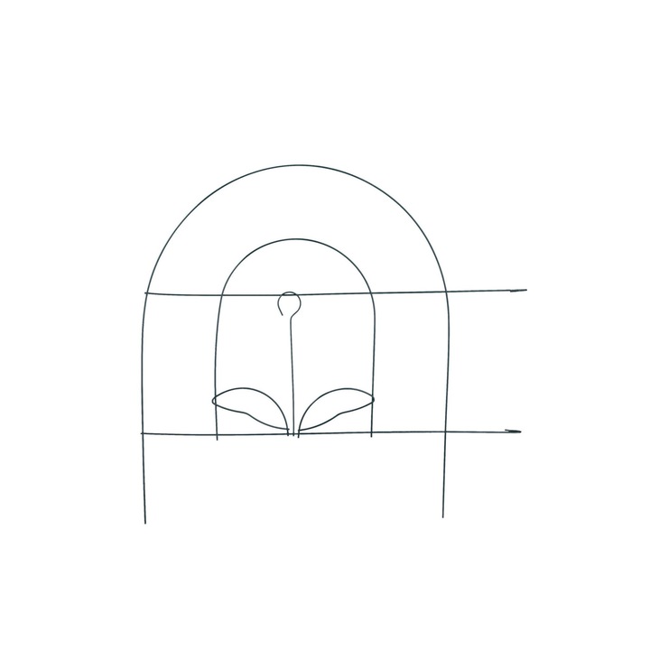 Gard decorativ, cu infigere in sol, din otel, 5 elemente, 46,5 x 245 x 0,2 cm