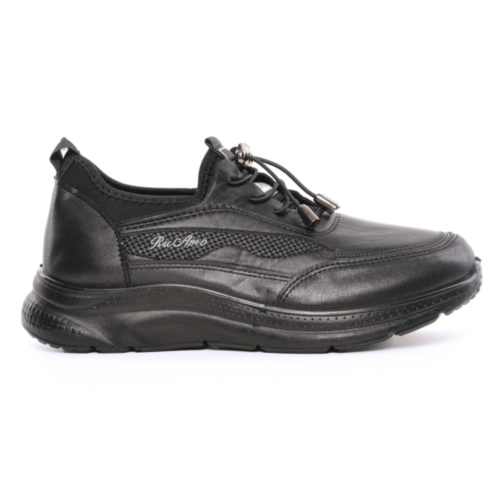 Pantofi Sport De Barbati 1357, Negru Cu Argintiu, Negru, 41