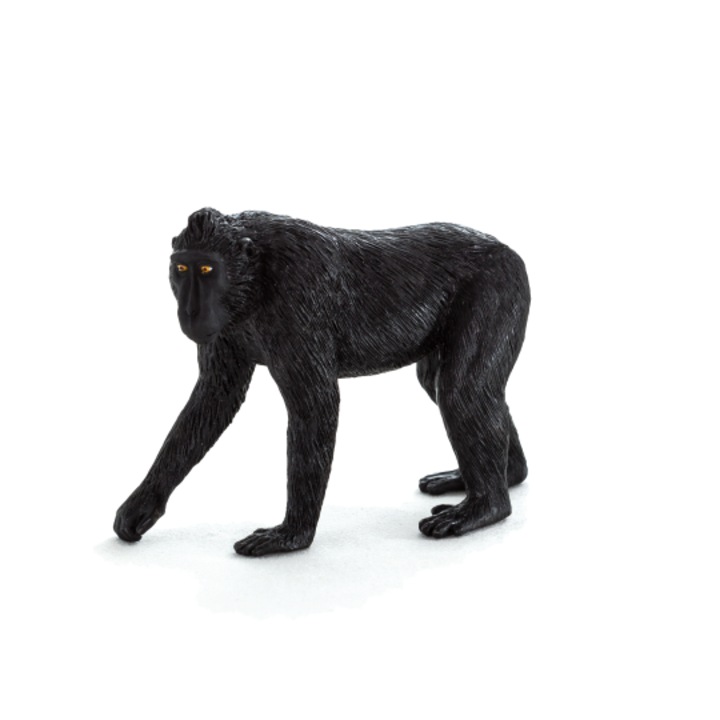 Figurina Animal Planet, Mojo, Macac crestat, Plastic, Negru