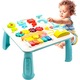 Монтесори маса и дъска, музикална играчка, BrainyBaby 2в1, LED лампа, Регулируем, Син